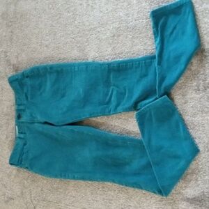 Pilcro and the Letterpress teal corduroy jeggings
